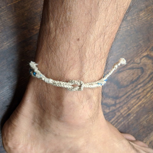 麻のミサンガ 【足首 男女兼用】 アンクレット kAnata 通販 10481281