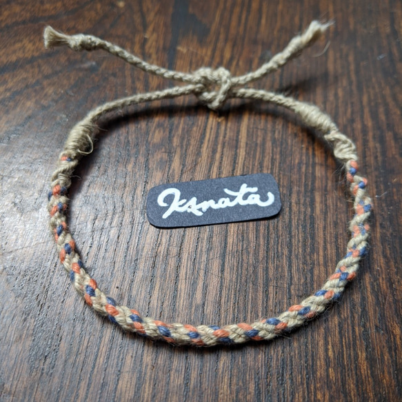 麻のミサンガ 【手首 男女兼用】 ブレスレット kAnata 通販 10481632