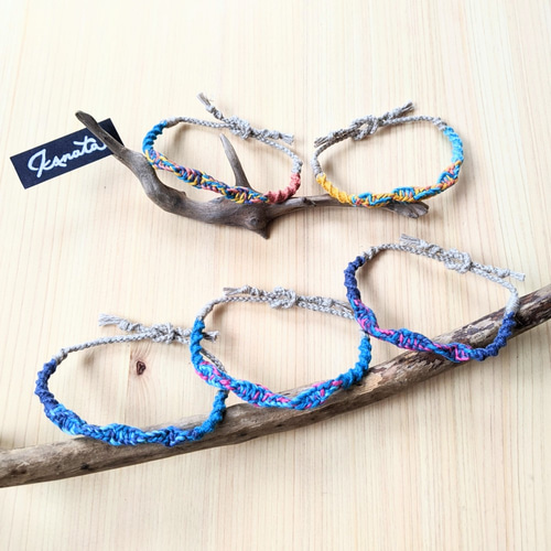 HEMP ミサンガ Bracelet 【生成りブレスレット①】 ブレスレット 
