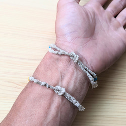 HEMP　ミサンガ　Bracelet　【生成りブレスレット①】 9枚目の画像