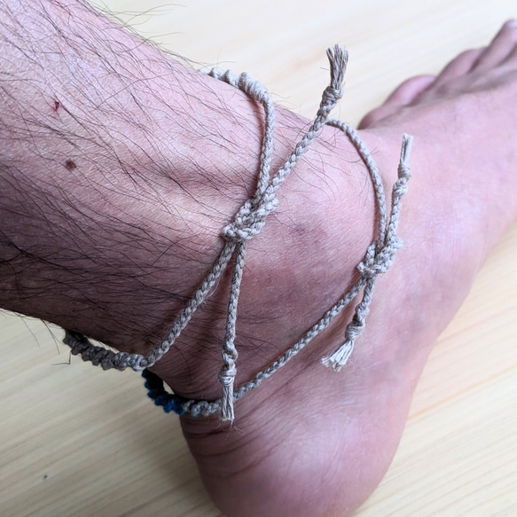 HEMP　ミサンガ　Anklet　【生成りアンクレット①】 9枚目の画像