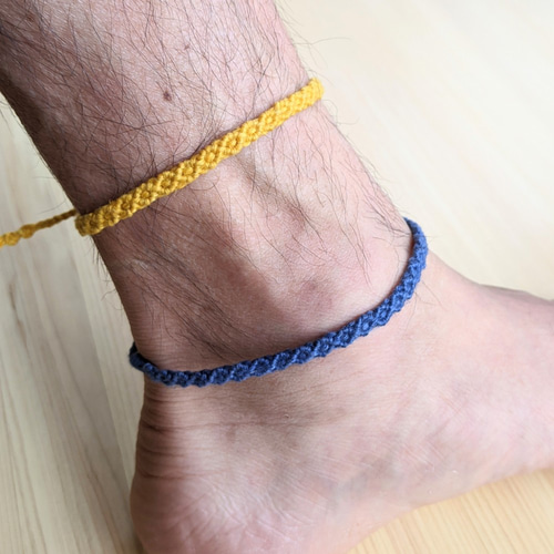 HEMP』ミサンガ アンクレット☆全10色♪ミニマリズムな菱形デザイン