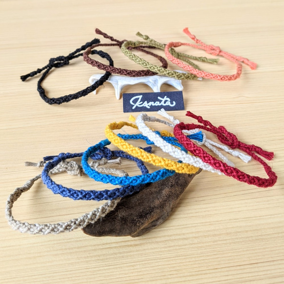 リストアクセサリー(ミサンガ) HEMP』ミサンガ ブレスレット☆全10色♪ミニマリズムな菱形デザイン