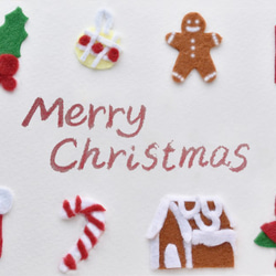 【手作りキット／文字が選べる】フェルトアートのクリスマスカード/クリスマスのオーナメント 3枚目の画像