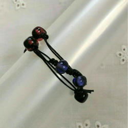 紫系の小さな花のとんぼ玉のネックレス(ブレスレット兼用) 5枚目の画像