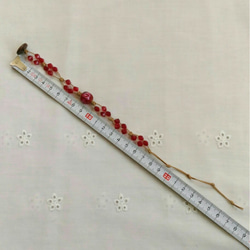 金赤のバラのとんぼ玉とチェコビーズ(バイコーン)のブレスレット 4枚目の画像