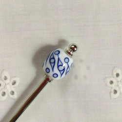 トンボ玉(水中花)のストラップ 金赤とピンクの花のとんぼ玉(水中花入り)のストラップ 携帯