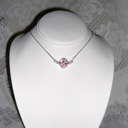 ♡ロードナイト ローズクォーツ ピンクトパーズなどマクラメネックレス