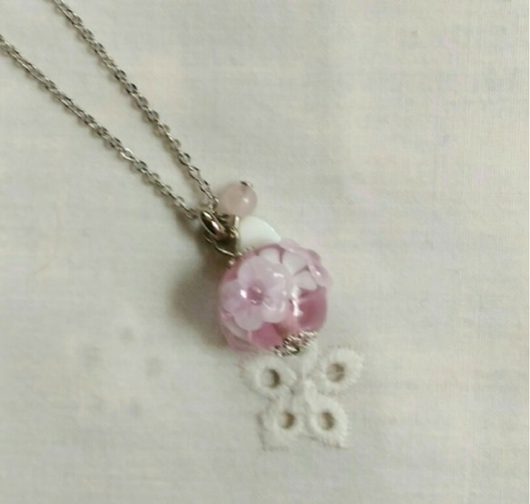 トンボ玉(水中花)のストラップ トンボ玉(水中花)のストラップ