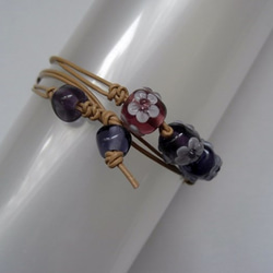 紫系の小さなとんぼ玉のネックレス(ブレスレット兼用) 4枚目の画像
