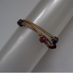 紫系の小さなとんぼ玉のネックレス(ブレスレット兼用) 5枚目の画像