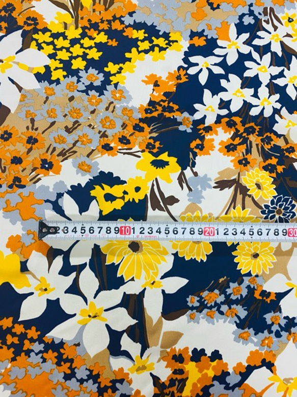 花柄プリントシルク100%/85×50 3枚目の画像