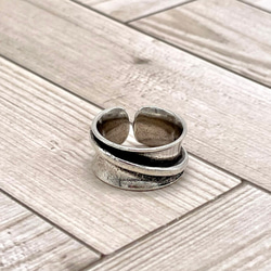 【K846】silver925/cross line wide ring 9枚目の画像