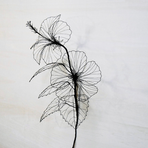 ワイヤーアート ハイビスカス その他インテリア雑貨 muni 通販