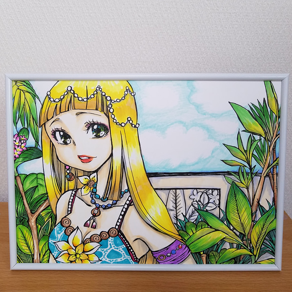 オリジナルイラスト原画 世界の美しい女性シリーズ インドネシア 
