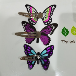 送料無料　蝶々のヘアアクセサリー　3点セット 4枚目の画像