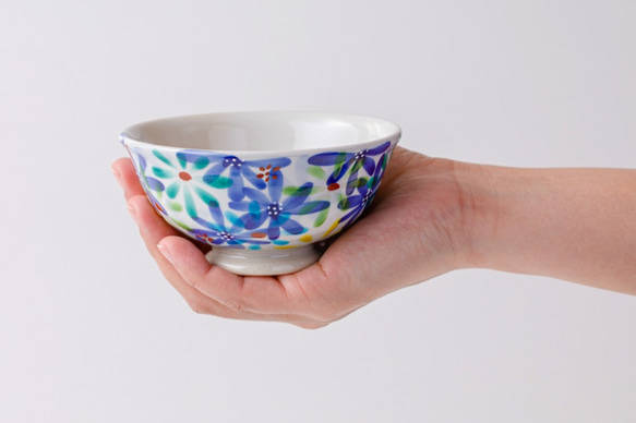 ご飯茶碗　花の宴-utage-青 2枚目の画像