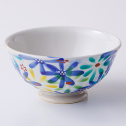 ご飯茶碗　花の宴-utage-青 3枚目の画像