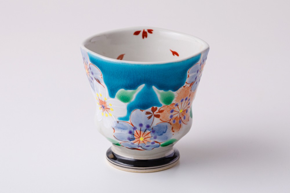 湯呑ペコ　桜の宴ブルー