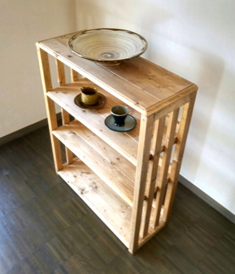 No35【何を飾ろうか】ラック、シェルフ、飾り棚、多用途、3段,、天然木、無垢