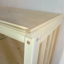 No40【コロコロやってくる】ワゴン、キャビネット、棚、引き出し2段、天然木、無垢、キャスター付き 6枚目の画像