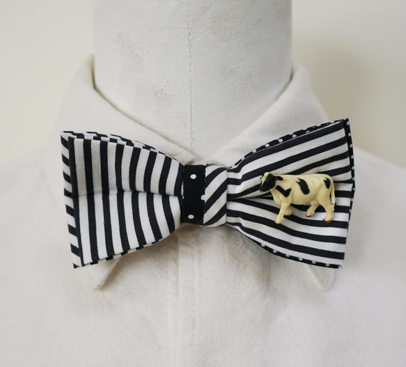 2WAY BOWTIE(stripe*border-cow) 2枚目の画像