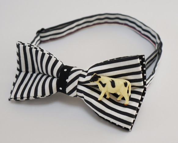 2WAY BOWTIE(stripe*border-cow) 4枚目の画像