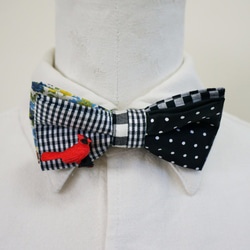 2WAY BOWTIE(dot*check-cardinal) 2枚目の画像