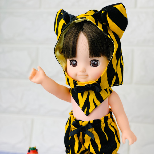 レア ピカポン風 吉徳 赤鬼 雷 トラのパンツ ぬいぐるみ 日本製 se5017