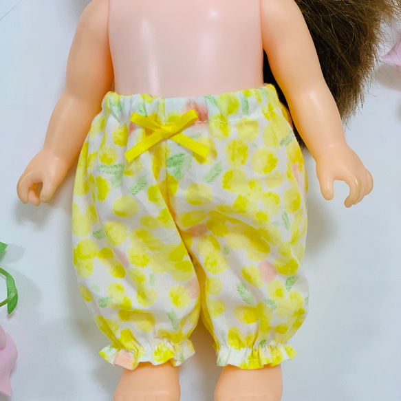 26cmドール　パジャマ　セット　服　ミモザ　イエロー 5枚目の画像