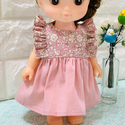 ピンク花柄　ドール服　26cm  ワンピース 4枚目の画像