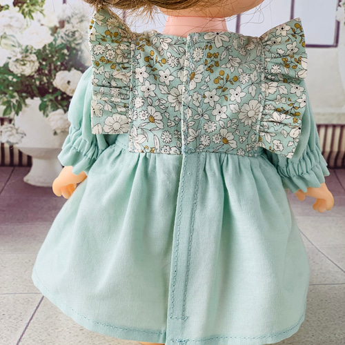 子供服 ドール服 と お揃い ワンピース ミントグリーン花柄 子供服