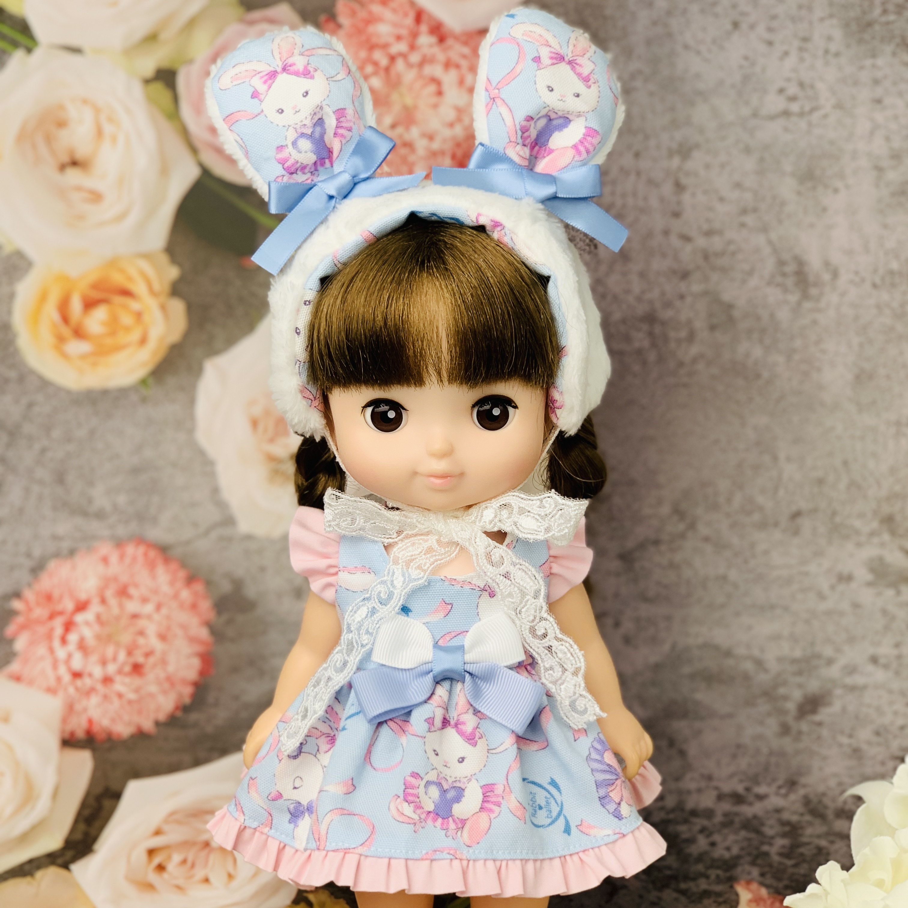 26cmドール うさぎワンピース ヘッドドレス セット みずいろ その他