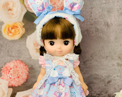 26cmドール うさぎワンピース ヘッドドレス セット みずいろ その他
