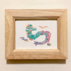 龍 水彩画 額縁入り 青龍イラスト 2Lサイズ 額入り卓上アート | Design Studio nano