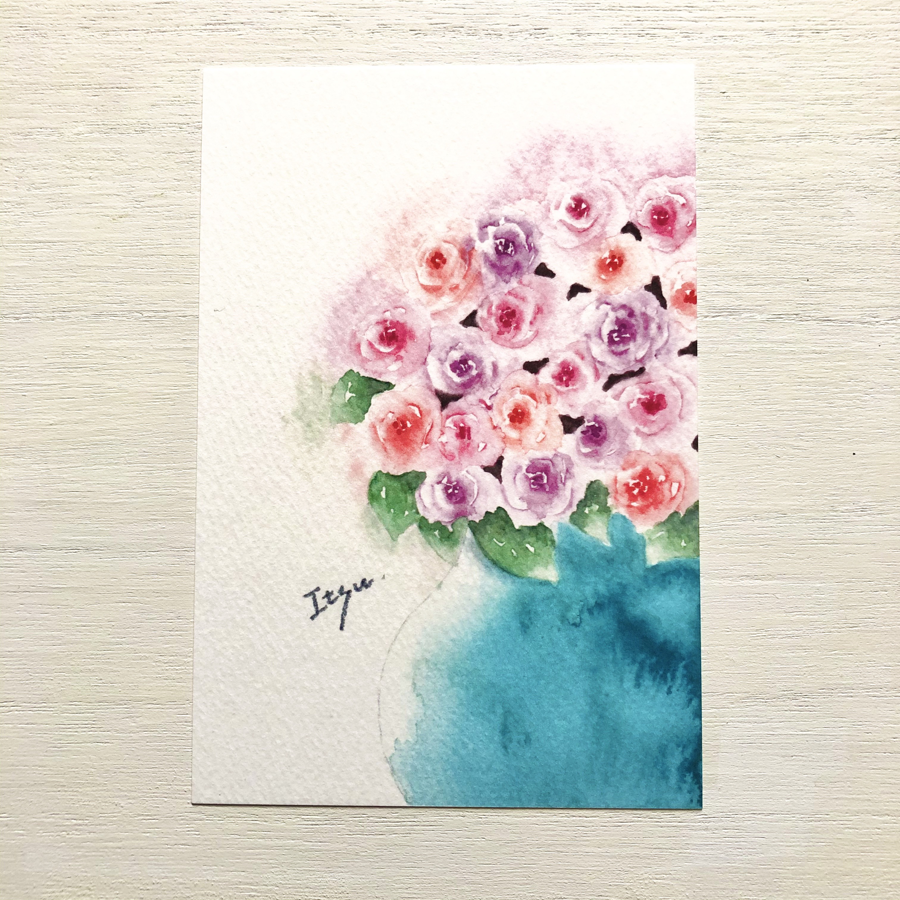 マリー・パラ 花ざかりの中庭 水彩画 購入価格¥339,900