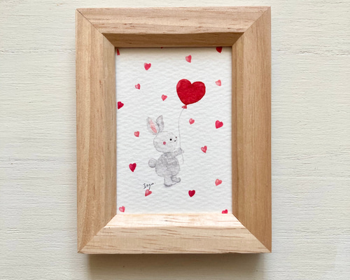 水彩画 原画 うさちゃんのかわいい花瓶 今だけの限定セール 水彩画 原画 うさちゃんのかわいい花瓶