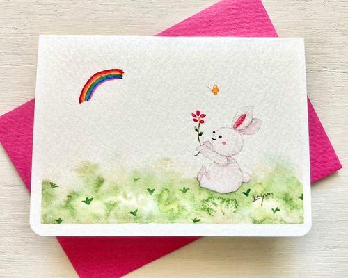 手作り額付き作品　title「永遠の虹うさぎ」 0_0dfc9ca16578bf267ee6e755eb0f