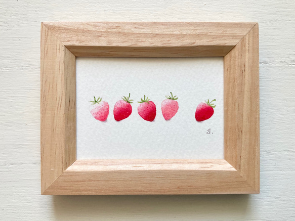 イチゴの水彩画 スプーン付き イチゴの水彩画 スプーン付き