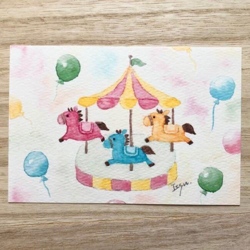 透明水彩画 「くまちゃんのクリスマス」北欧イラスト ポスト 透明水彩画 「くまちゃんのクリスマス」北欧イラスト ポスト