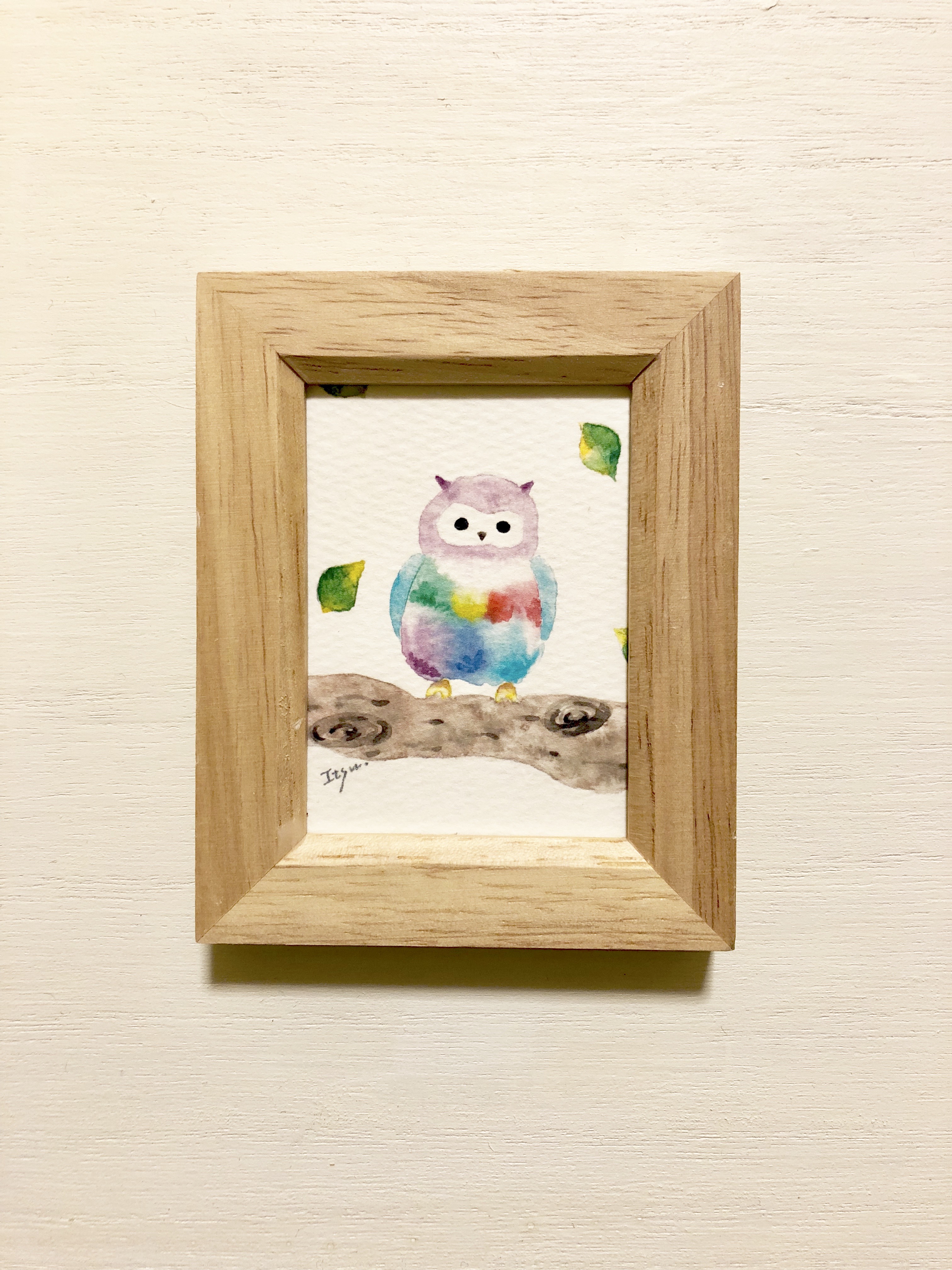 イラストオーダー＋ウサギフクロウミニ色紙 イラストオーダー＋ウサギフクロウミニ色紙