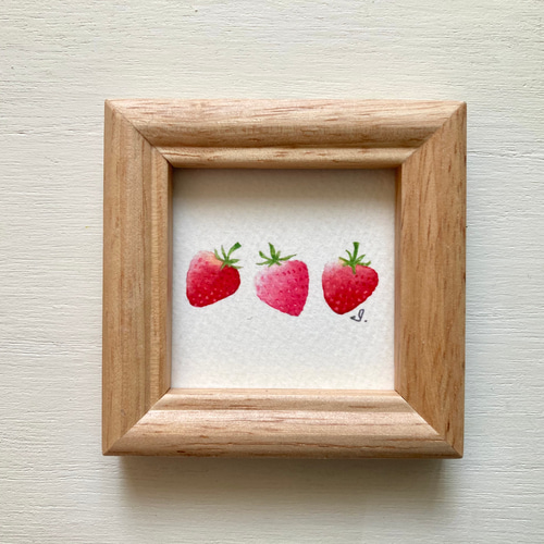 strawberry】手描きイラスト コピック 小色紙 - メルカリ