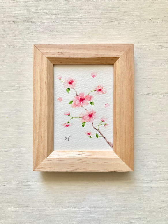 絵　絵画　水彩画　水彩絵の具　桜　プレゼント　バレンタイン　春