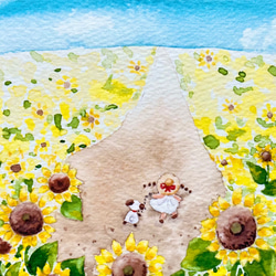 ひまわり畑さん専用キャンバスタブ3枚セット 129b ひまわり畑 （着彩見本付き） | 下絵工房カルトーネ