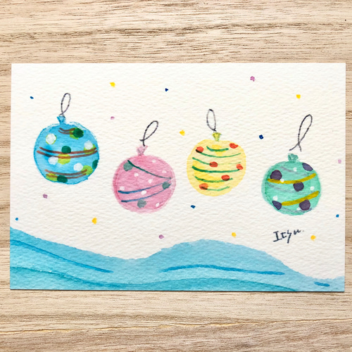 3枚セット「ヨーヨー」水彩画イラストポストカード 暑中見舞い 3枚セット「ヨーヨー」水彩画イラストポストカード 暑中見舞い