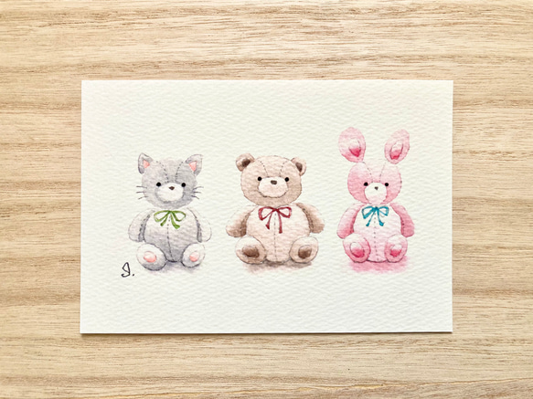 手描き イラスト 原画 ポストカードサイズ 水彩画 2枚セット 手描き イラスト 原画 ポストカードサイズ 水彩画 2枚セット