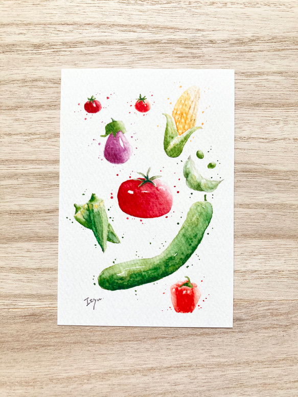 ✨新品✨　野菜　水彩画　冬野菜　絵画　（大きめ） 野菜 水彩画 冬野菜 絵画 （大きめ） - 絵画/タペストリ通販