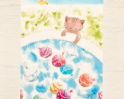かわいい動物たち 数字 油画 数字套件,桜の木の下にいる二匹の猫,DIY