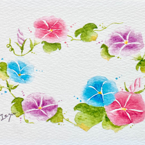 ③夏花【flower*summer】アサガオ シーグラスアート 4e76bb92aad4b9e17d73de689a0691