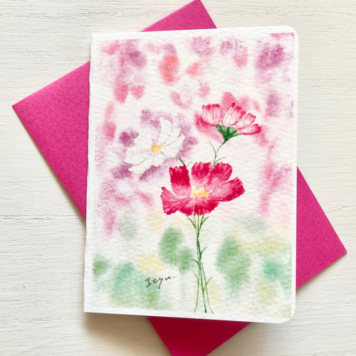 コスモス 絵画 秋桜 ミニ 新発売】 コスモス 絵画 秋桜 ミニ 絵画 - 絵画